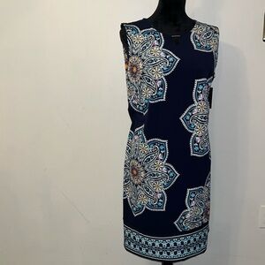 PET/ XL Navy multi-color/ design, sleeveless, rhimestones